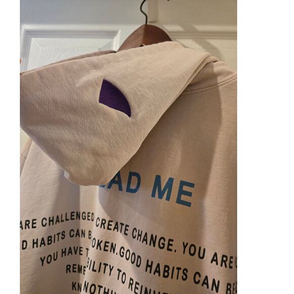 Boys Lie 2000 Read Me Beige Hoodie Sweatshirt Beige Mens One Size - Picture 8 of 14